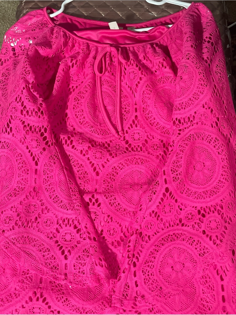 Tacera Hot Pink Stretch Knit Top